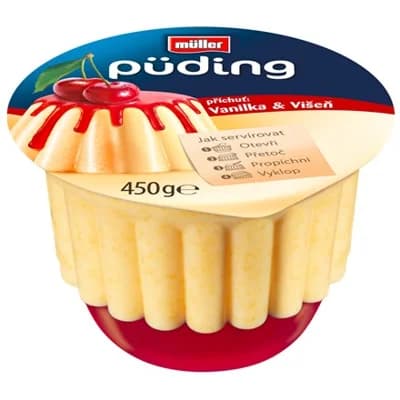 MÜLLER Püding krupice višeň