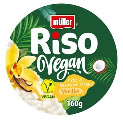 Müller Riso Vegan Dezert z rýže a kokosového mléka MIX (čokoláda vanilka) chlaz.