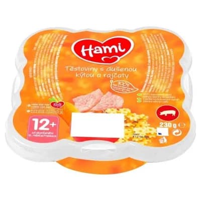 Hami Malý Gurmán Těstoviny s dušenou kýtou a rajčaty 12m+