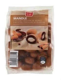 Fine Life Mandle v mléčné čokoládě se skořicí