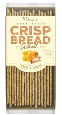 Danvita Křehký pšeničný chléb se sýrem a česnekem