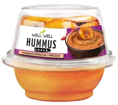 Well Well Hummus sriracha s preclíky