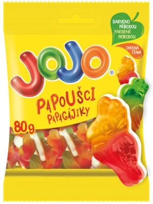 Jojo Papoušci želé bonbóny s ovocnými příchutěmi