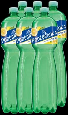 Poděbradka Jemně perlivá s příchutí citron 6 x 1,5 L