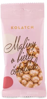 Kolatch Dražé lyofilizované maliny v bílé čokoládě s kousky malin