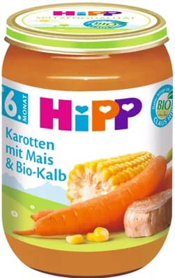 HiPP BIO Mrkev s kukuřicí a telecím masem