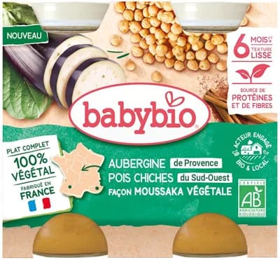 Babybio BIO Zeleninová musaka s lilkem a cizrnou z francouzských regionů (2×200 g)