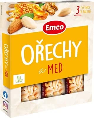 Emco Tyčinky ořechy a med 3x35g