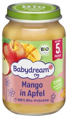 Babydream BIO Ovocné pyré jablko s mangem