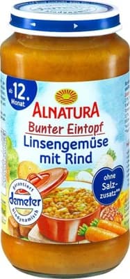 ALNATURA BIO Dětská výživa Hovězí, čočka a lupina
