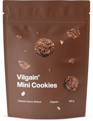 Vilgain BIO Mini Cookies kešu, čokoláda a vlašské ořechy