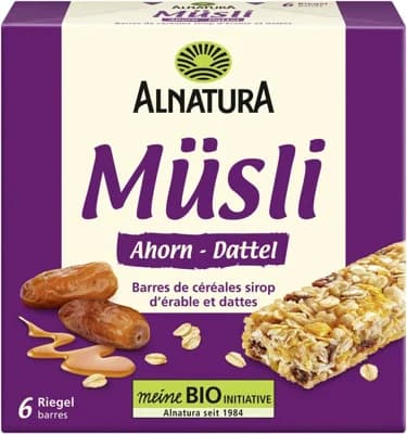 ALNATURA BIO Tyčinky Müsli s javorovým sirupem a datlemi 6ks