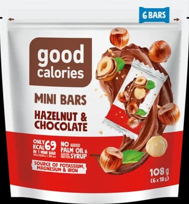 good calories Mini bars lískový oříšek a čokoláda 6x17g
