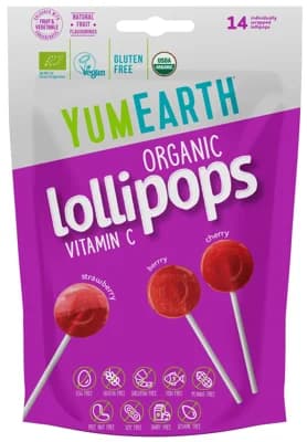 YumEarth BIO Ovocná lízátka s vitamínem C 14 ks
