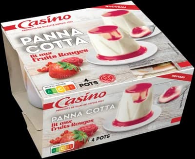 Casino Panna cotta červené ovoce, 4x 90 g