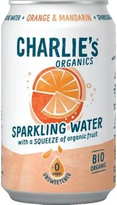 Charlie's Organics sycená pitná voda - pomerančovo/ mandarinková šťáva