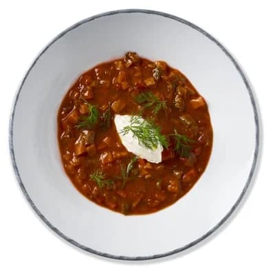 Cibule Bistro Boršč s dvěma druhy masa