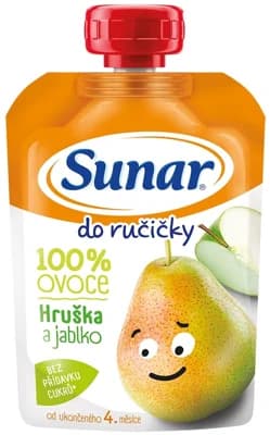 Sunar Do Ručičky Ovocná kapsička hruška a jablko od 4. měsíce