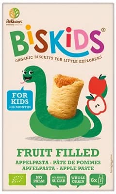 Belkorn BISkids BIO Měkké dětské sušenky s jablečným pyré bez přidaného cukru, 33 % ovoce