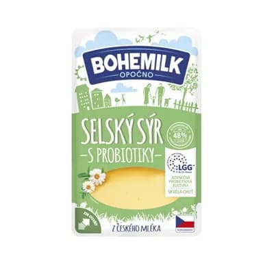 BOHEMILK Selský sýr 48 % plátky chlaz.