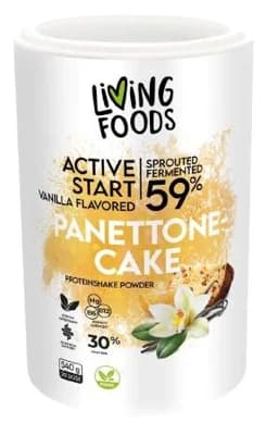 Living Foods Active start Panettone cake protein shake powder s vanilkovou příchutí