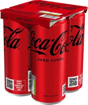 Coca-Cola zero multipack, plech 4x0,33l