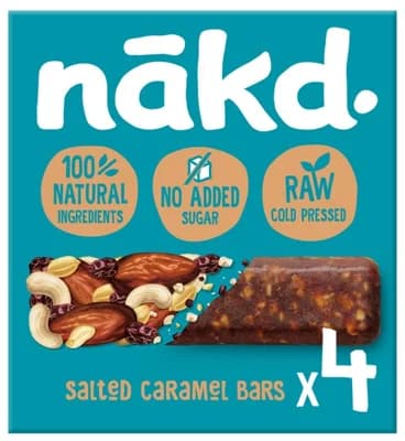 Nakd Salted Caramel - Ovocno-oříškové Raw tyčinky slaný karamel 4x35g