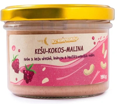 Rohlik.cz Kešu-kokos-malina krém z kokosu, ořechů a lyofilizovaných malin