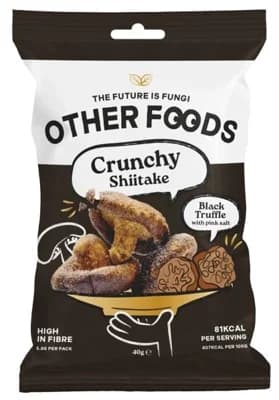 Other Foods Křupavé shiitake chipsy s černým lanýžem a růžovou solí