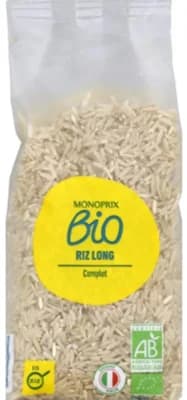 Monoprix BIO Celozrnná dlouhozrnná rýže