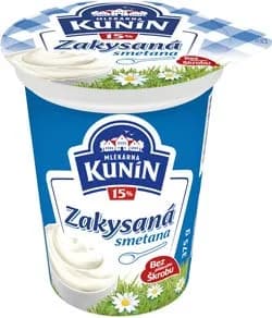 MLÉKÁRNA KUNÍN Smetana zakysaná 15 % chlaz.