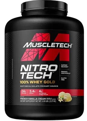 MuscleTech Nitro-Tech 100% Whey Gold - jahodový koláč