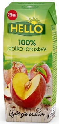 Hello 100% jablko - broskev 250 ml