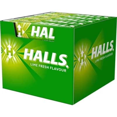 HALLS Lime Flavour Bonbóny limetkové s vitamínem C 20 x 33,