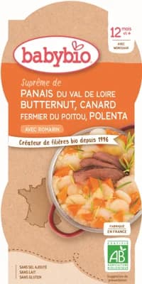 Babybio BIO Pastiňák s máslovou dýní, kachnou a polentou (2×200g)