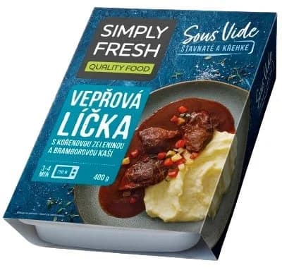 Simply Fresh Vepřová líčka s kořenovou zeleninou a bramborovou kaší