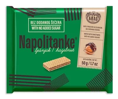 Kraš Napolitanke Oplatky s lískooříškovou náplní bez přídavku cukru
