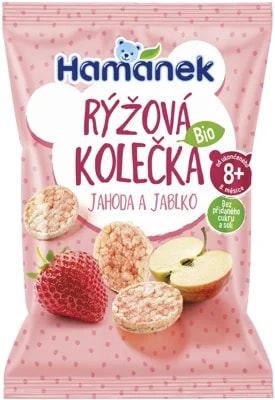 Hamánek BIO Rýžová kolečka jahoda a jablko