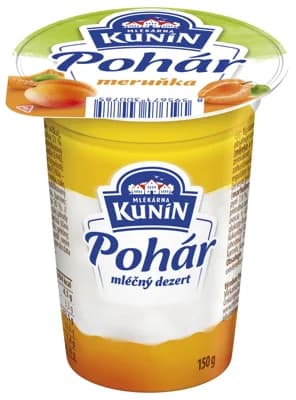 Mlékárna Kunín Pohár mléčný dezert s příchutí meruňka