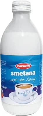 Kapucín smetana do kávy 10% sklo