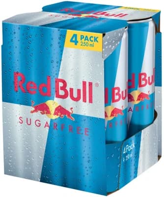 Red Bull Energy Drink Sugar Free Pack 4×250 ml plech