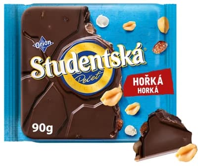 Orion Studentská pečeť hořká čokoláda s arašídy, rozinkami a želé