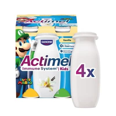 Actimel Kids probiotický jogurtový nápoj s vitamíny vanilka 4x100g