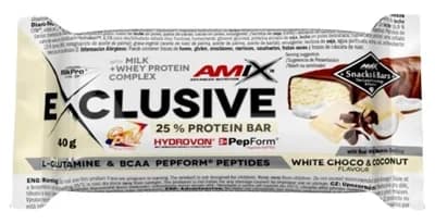 Amix Exclusive Proteinová tyčinka bílá čokoláda a kokos