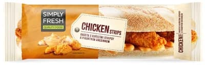 Simply Fresh Chicken Strips Bageta s kuřecími stripsy a dresinkem