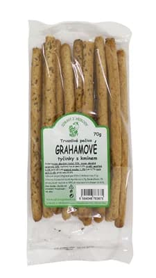 Zdraví z přírody Grahamové celozrnné tyčinky kmín