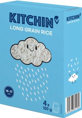 Kitchin Rýže dlouhozrnná varné sáčky (4×100 g)