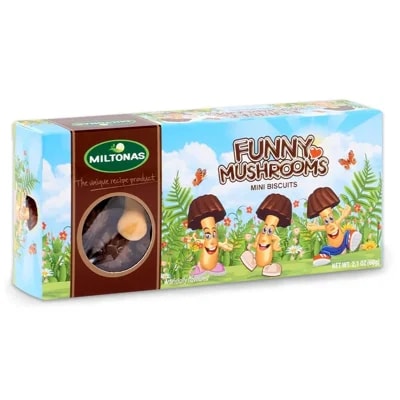MILTONAS Hříbečky MINI z mléčné čokoládové polevy a sušenky