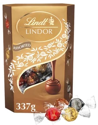 Lindt Bonboniéra LINDOR Maxibalení čokoládových pralinek zlatý mix