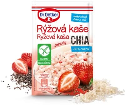 Dr. Oetker Rýžová kaše Jahody, Chia semínka, bez lepku